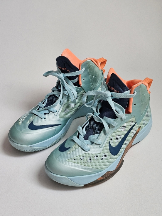 Nike Zoom Hyperfuse 2013 Glacier Ice Teal Orange Basketball Shoes Men’s US 7